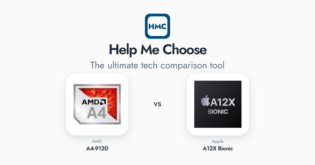 AMD A4-9120 vs Apple A12X Bionic Full Specs - HMC