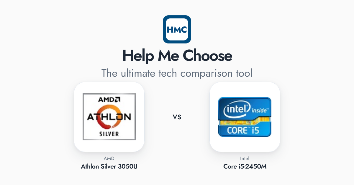 AMD Athlon Silver 3050U vs Intel Core i5-2450M Full Specs - HMC