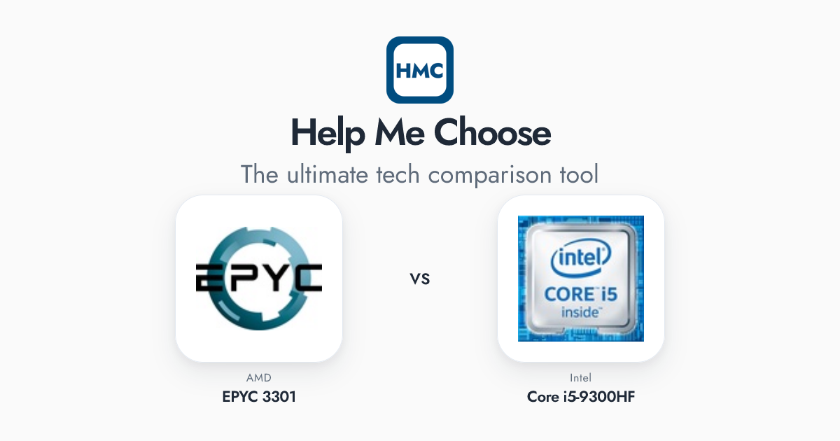 Intel 3301 Rom AMD EPYC 3301 vs Intel Core i5-9300HF Full Specs - HMC
