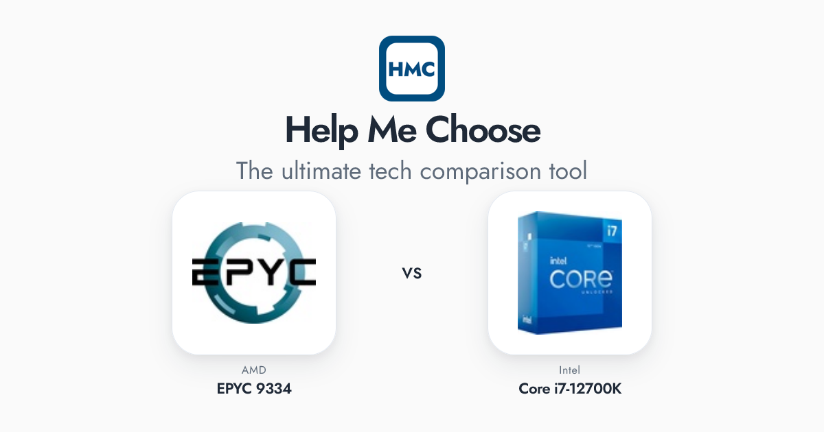 AMD EPYC 9334 vs Intel Core i7-12700K Full Specs - HMC
