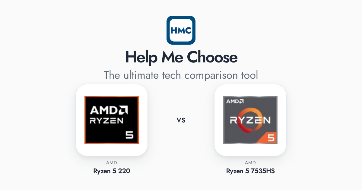 AMD Ryzen 5 220 vs AMD Ryzen 5 7535HS Full Specs - HMC