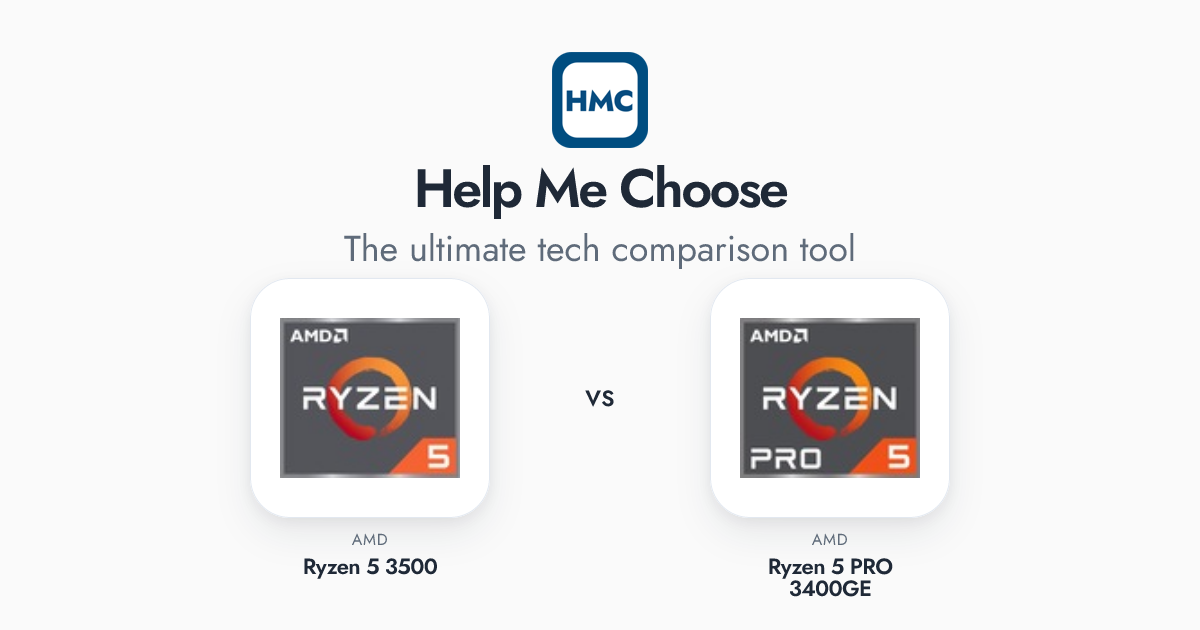 AMD Ryzen 5 3500 vs AMD Ryzen 5 PRO 3400GE Full Specs - HMC