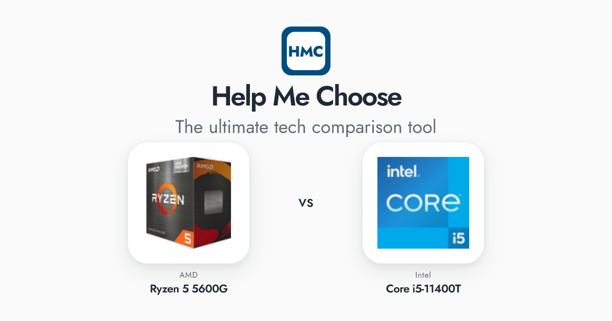 AMD Ryzen 5 5600G vs Intel Core i5-11400T Full Specs - HMC