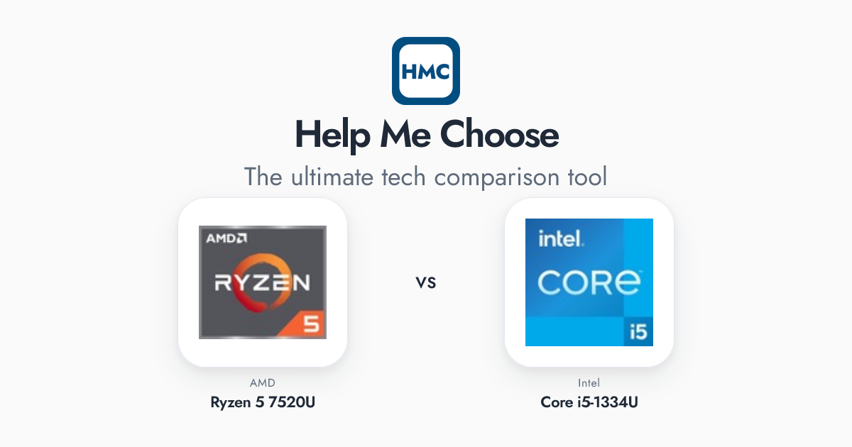 AMD Ryzen 5 7520U vs Intel Core i5-1334U Full Specs - HMC