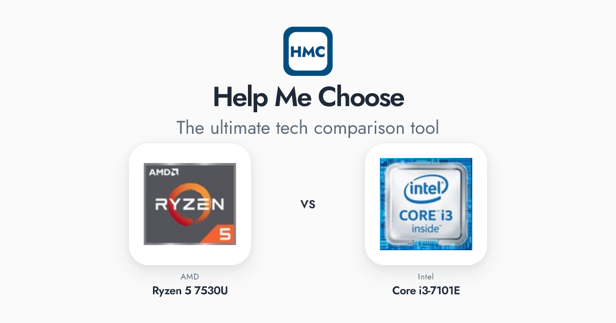 AMD Ryzen 5 7530U vs Intel Core i3-7101E Full Specs - HMC