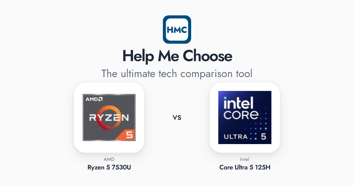 AMD Ryzen 5 7530U vs Intel Core Ultra 5 125H Full Specs - HMC