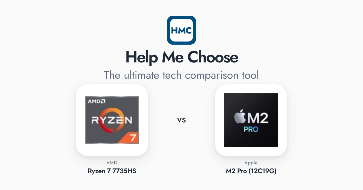 AMD Ryzen 7 7735HS vs Apple M2 Pro (12C19G) Full Specs - HMC