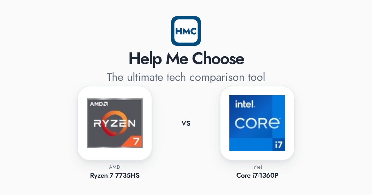 AMD Ryzen 7 7735HS vs Intel Core i7-1360P Full Specs - HMC