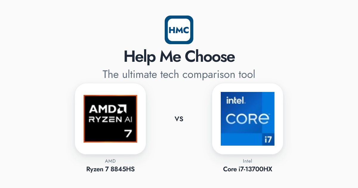 AMD Ryzen 7 8845HS vs Intel Core i7-13700HX Full Specs - HMC