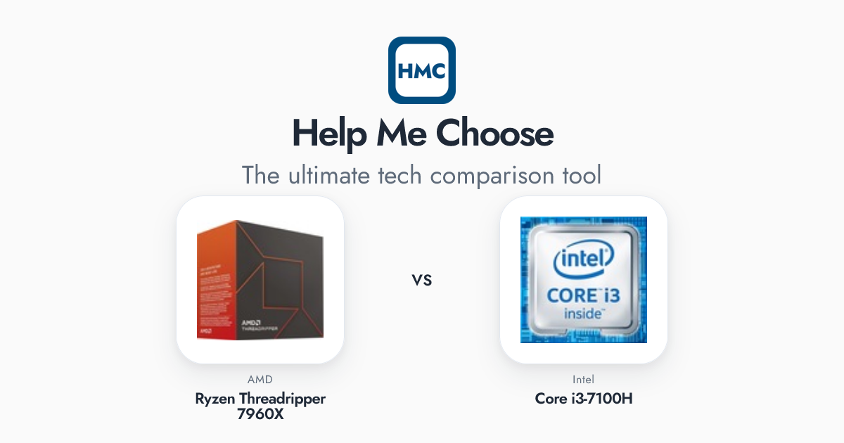 AMD Ryzen Threadripper 7960X vs Intel Core i3-7100H Full Specs - HMC