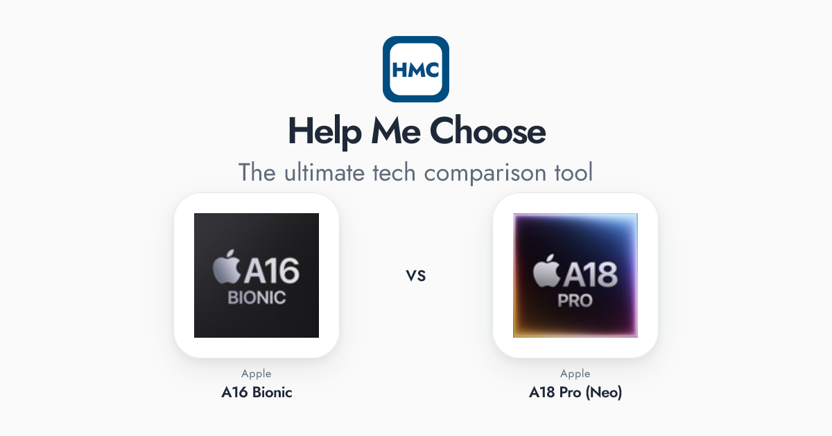 Apple A16 Bionic vs Apple A18 Pro (Neo) Full Specs - HMC