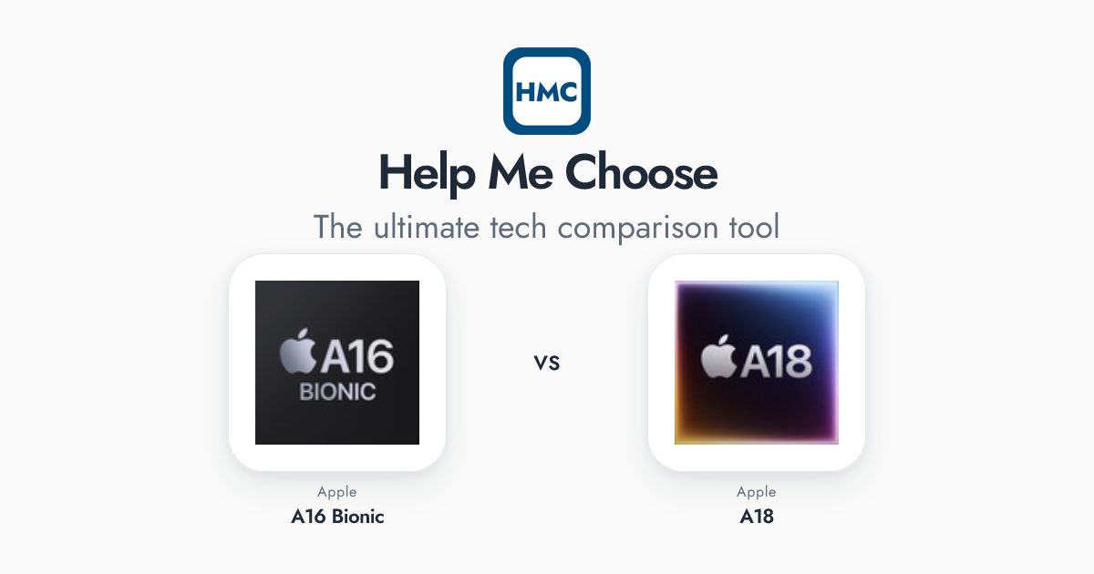 Apple A16 Bionic vs Apple A18 Full Specs - HMC