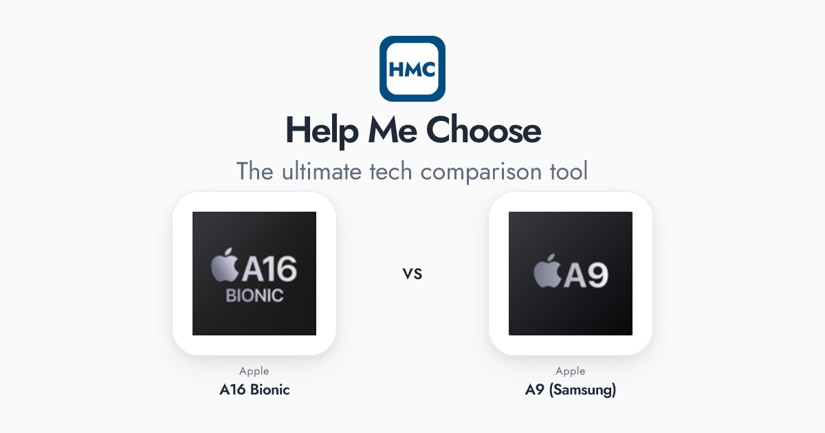 Apple A16 Bionic vs Apple A9 (Samsung) Full Specs - HMC