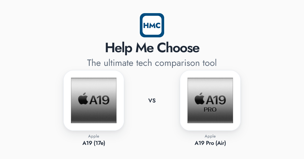 Apple A19 (17e) vs Apple A19 Pro (Air) Full Specs - HMC