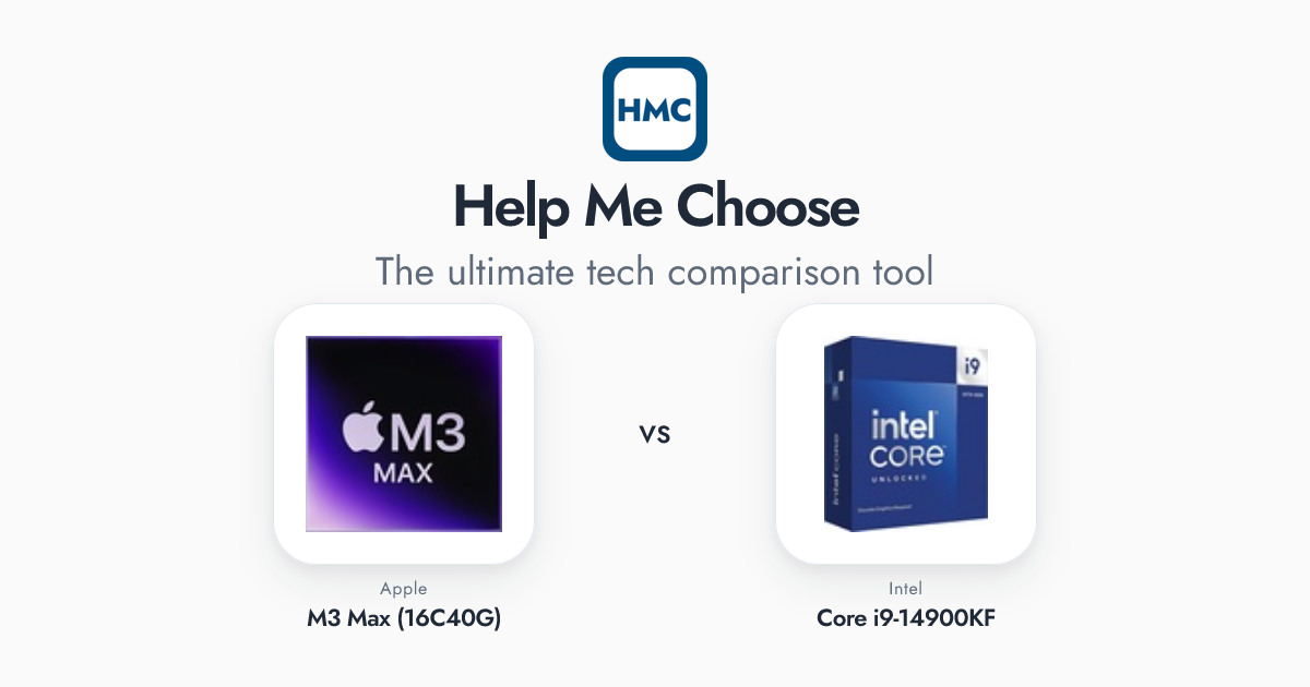 Apple M3 Max (16C40G) vs Intel Core i9-14900KF Full Specs - HMC