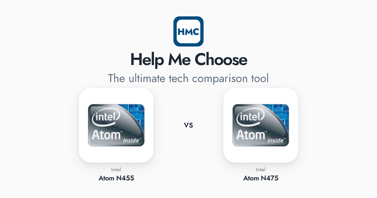 Intel Atom N455 vs Intel Atom N475 Full Specs - HMC