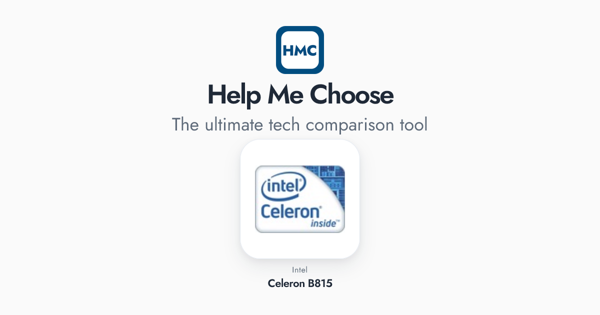 B710 Intel Celeron B815 Full Specs - HMC