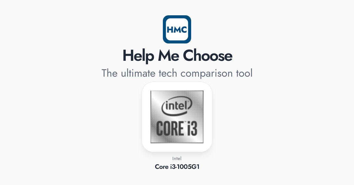 Intel Core i3-1005G1 Full Specs - HMC