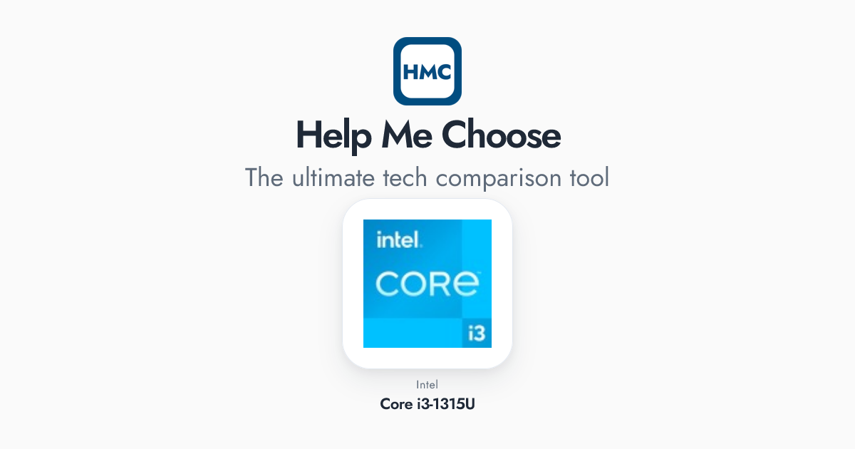 Intel Core i3-1315U Full Specs - HMC