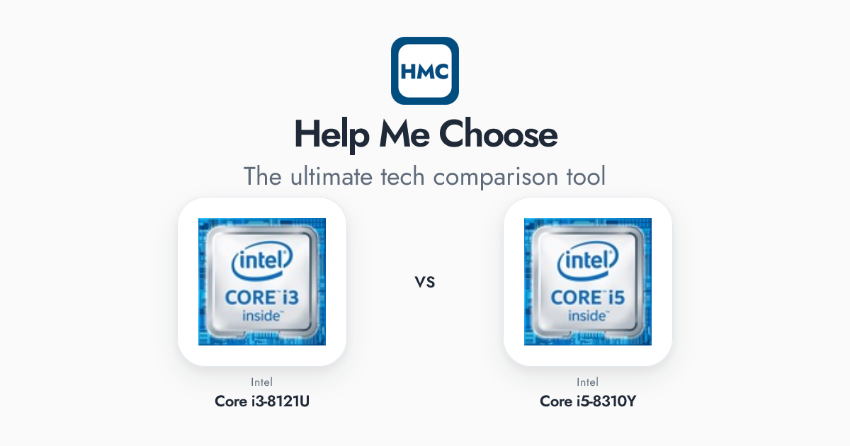 Intel Core i3-8121U vs Intel Core i5-8310Y Full Specs - HMC