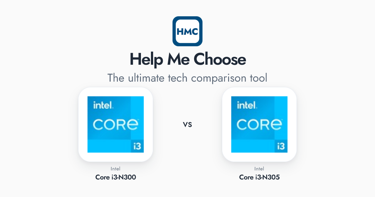 Intel Core i3-N305 vs Intel Core i3-N300 Full Specs - HMC