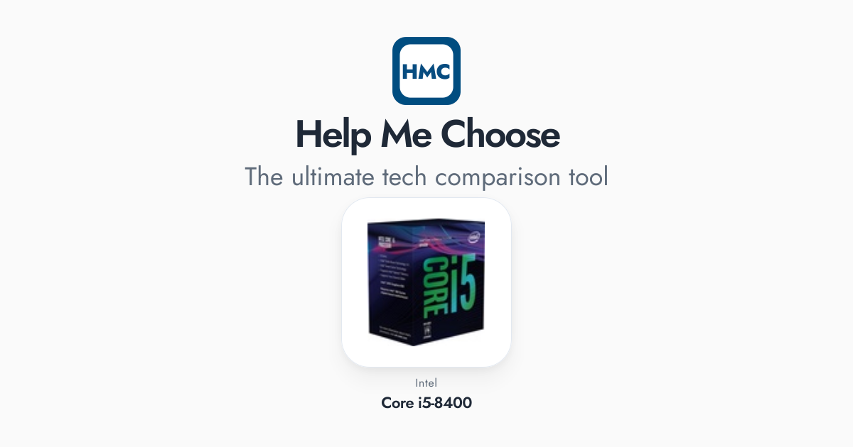 Intel Core i5-8400 Full Specs - HMC