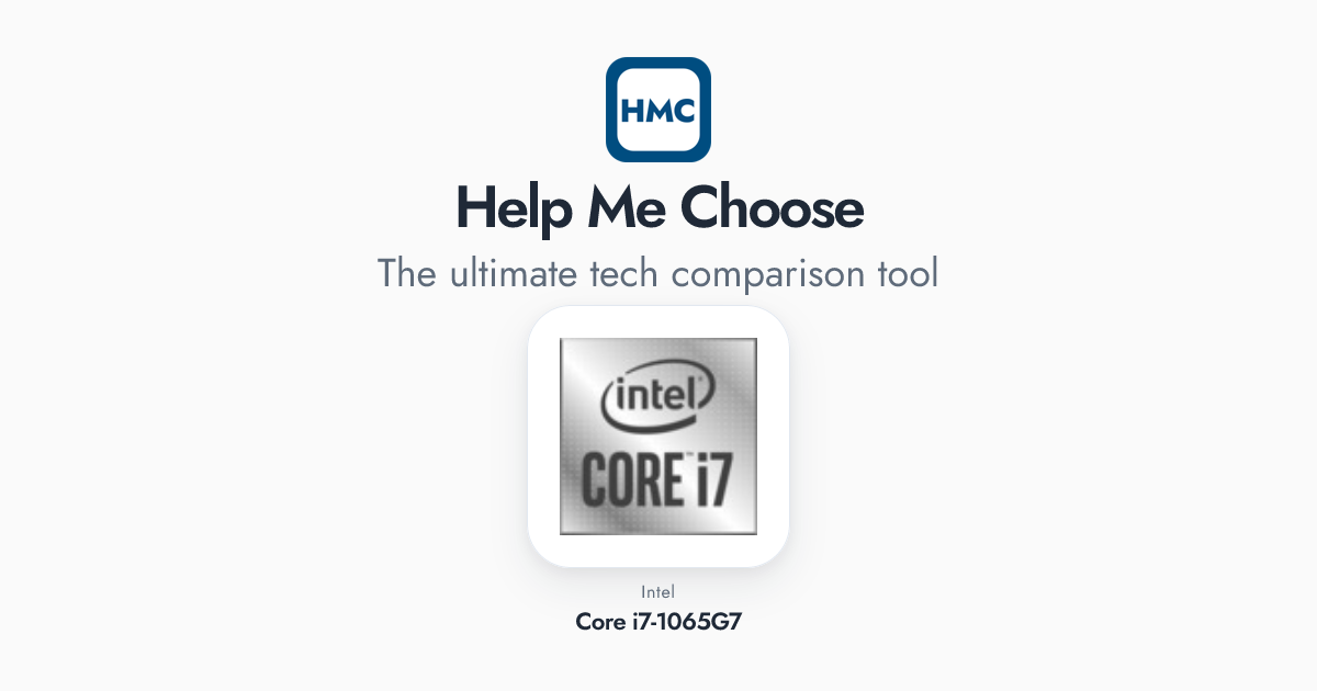 Intel Core i7-1065G7 Full Specs - HMC