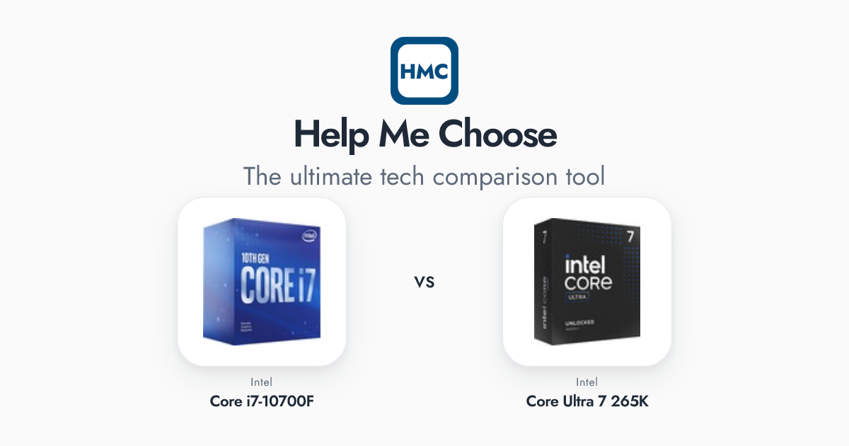 Intel Core Ultra 7 265K vs Intel Core i7-10700F Full Specs - HMC