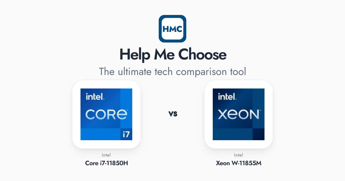 Intel Xeon W-11855M vs Intel Core i7-11850H Full Specs - HMC