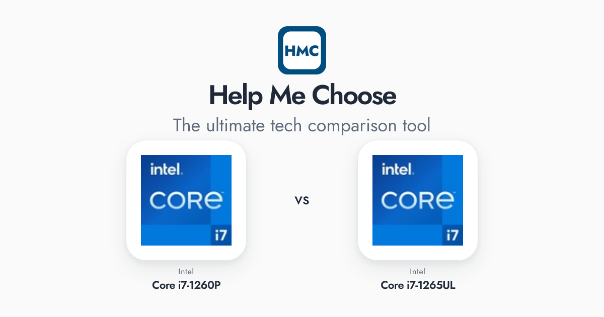 Intel Core i7-1260P vs Intel Core i7-1265UL Full Specs - HMC