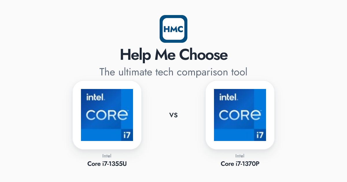 Intel Core i7-1355U vs Intel Core i7-1370P Full Specs - HMC