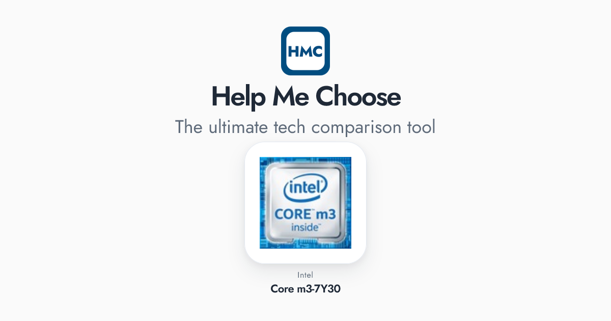 Intel Core m3-7Y30 Full Specs - HMC