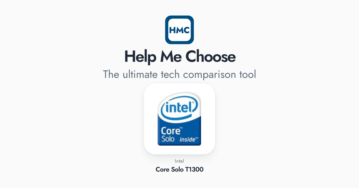 T1300 Rtp Intel Core Solo T1300 Full Specs - HMC