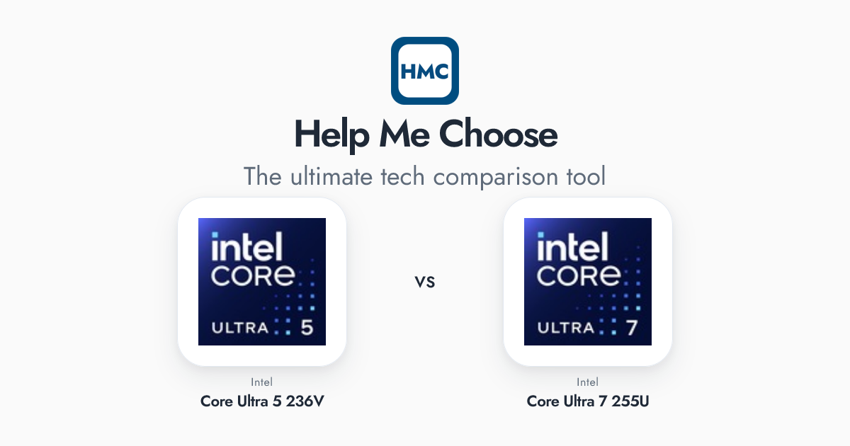 Ultra 236 Intel Core Ultra 5 236V vs Intel Core Ultra 7 255U Full Specs - HMC