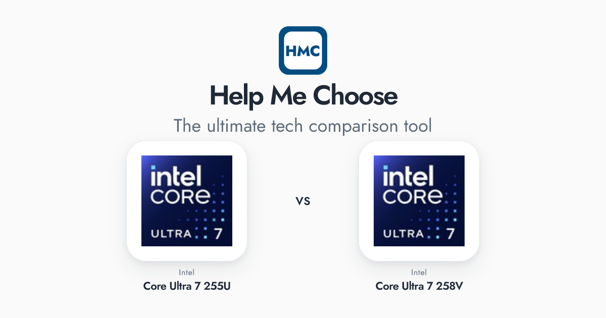 Intel Core Ultra 7 258V vs Intel Core Ultra 7 255U Full Specs - HMC