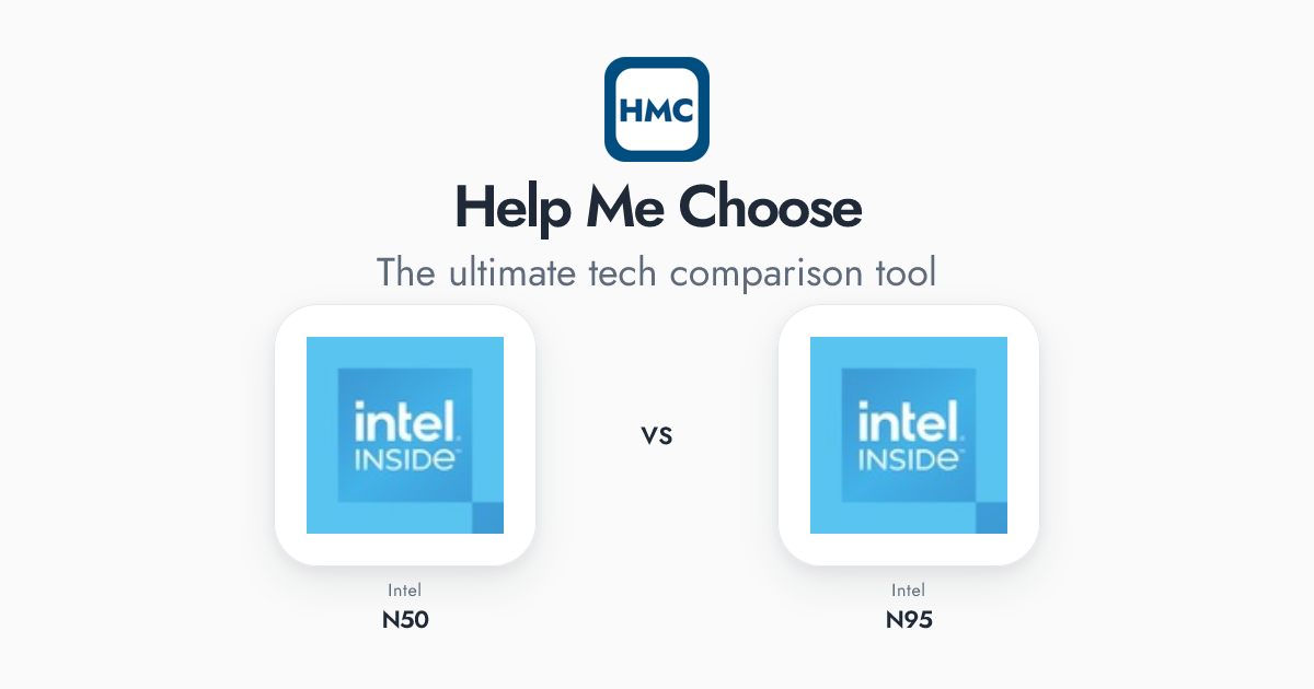 Intel N50 vs Intel N95 Full Specs - HMC