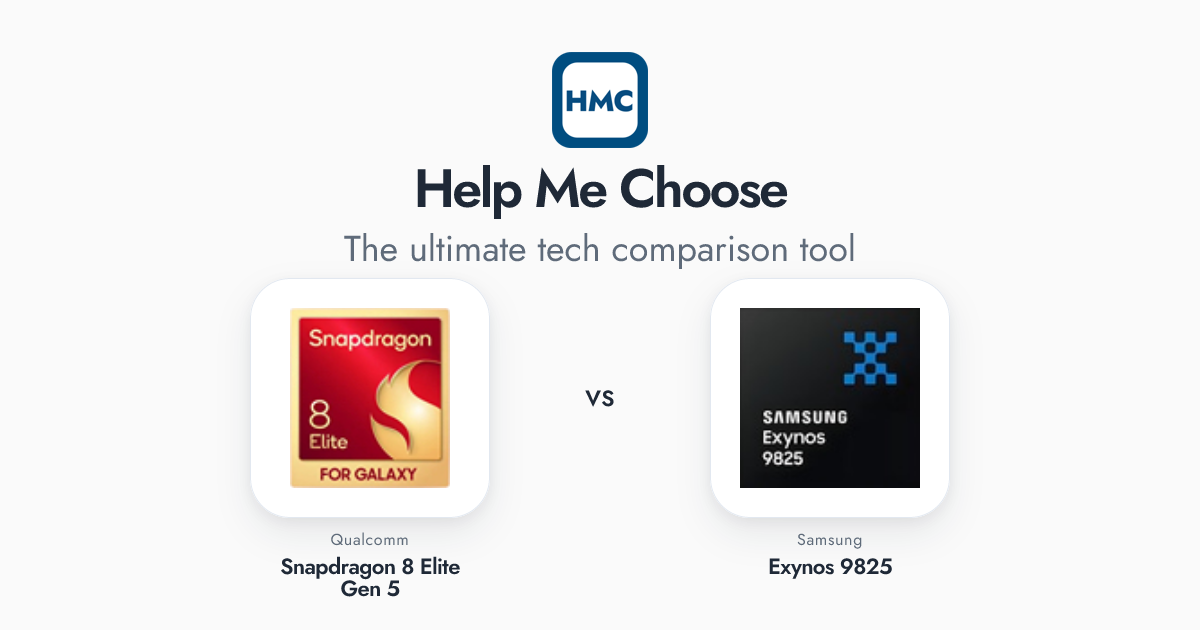Samsung Exynos 9825 vs Qualcomm Snapdragon 8 Elite Gen 5 Full Specs - HMC