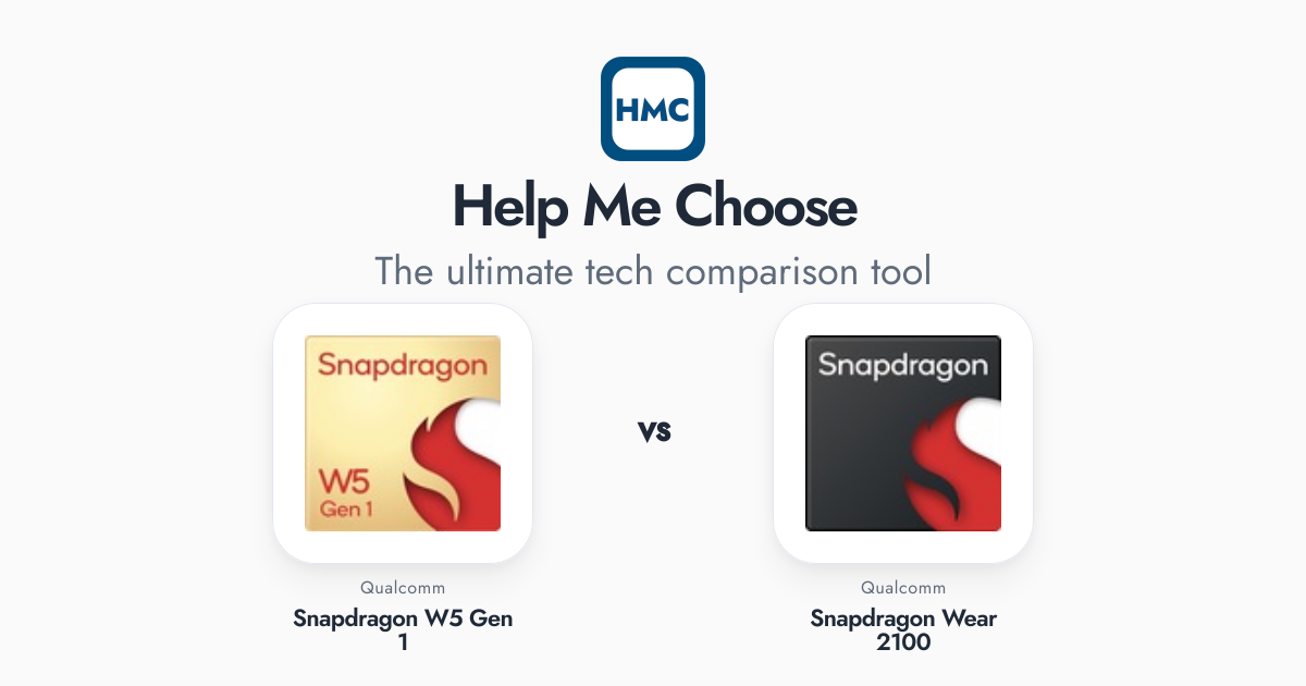 Qualcomm Snapdragon W5 Gen 1 vs Qualcomm Snapdragon Wear 2100 Full ...