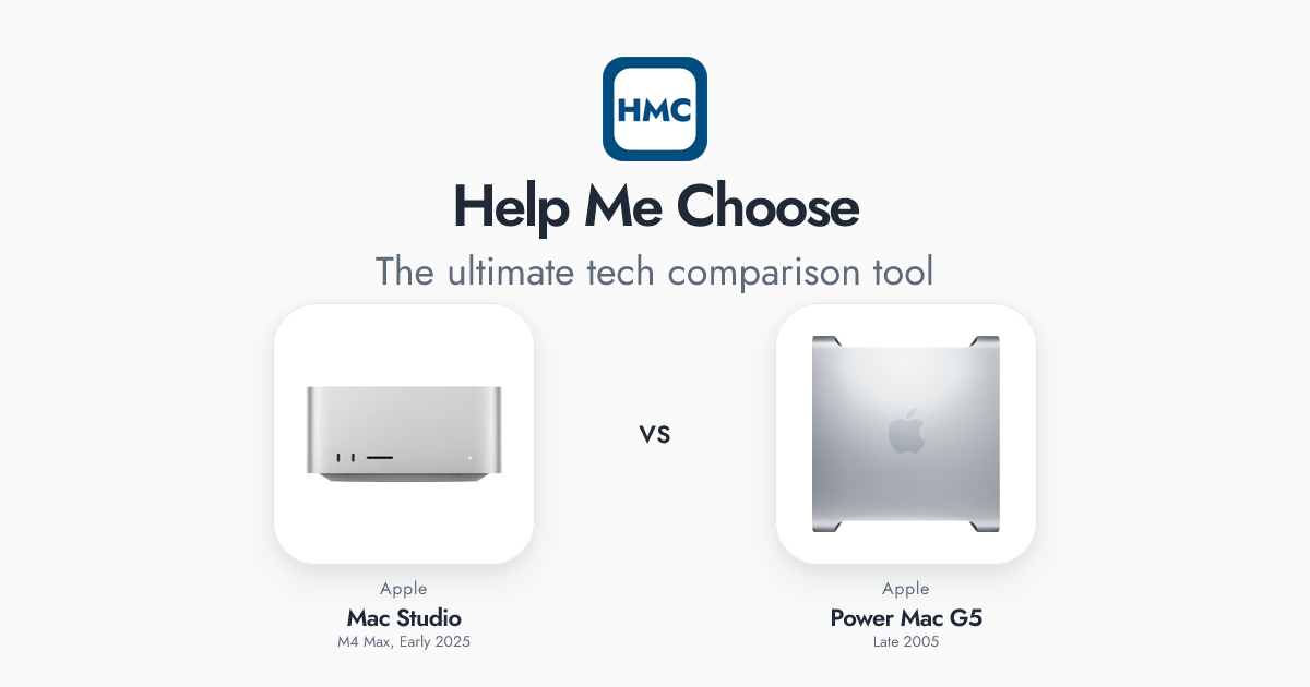 Mac Studio (M4 Max, Early 2025) vs Power Mac G5 (Late 2005) Full Specs ...