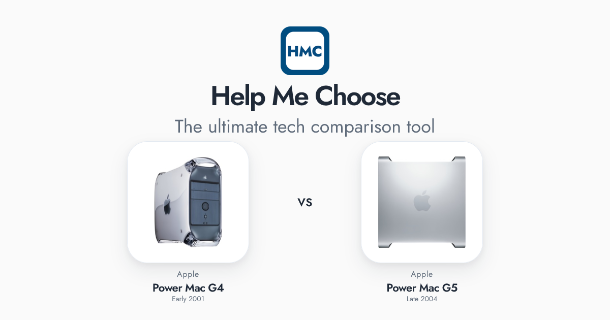 Power Mac G4 (Early 2001) vs Power Mac G5 (Late 2004) Full Specs - HMC