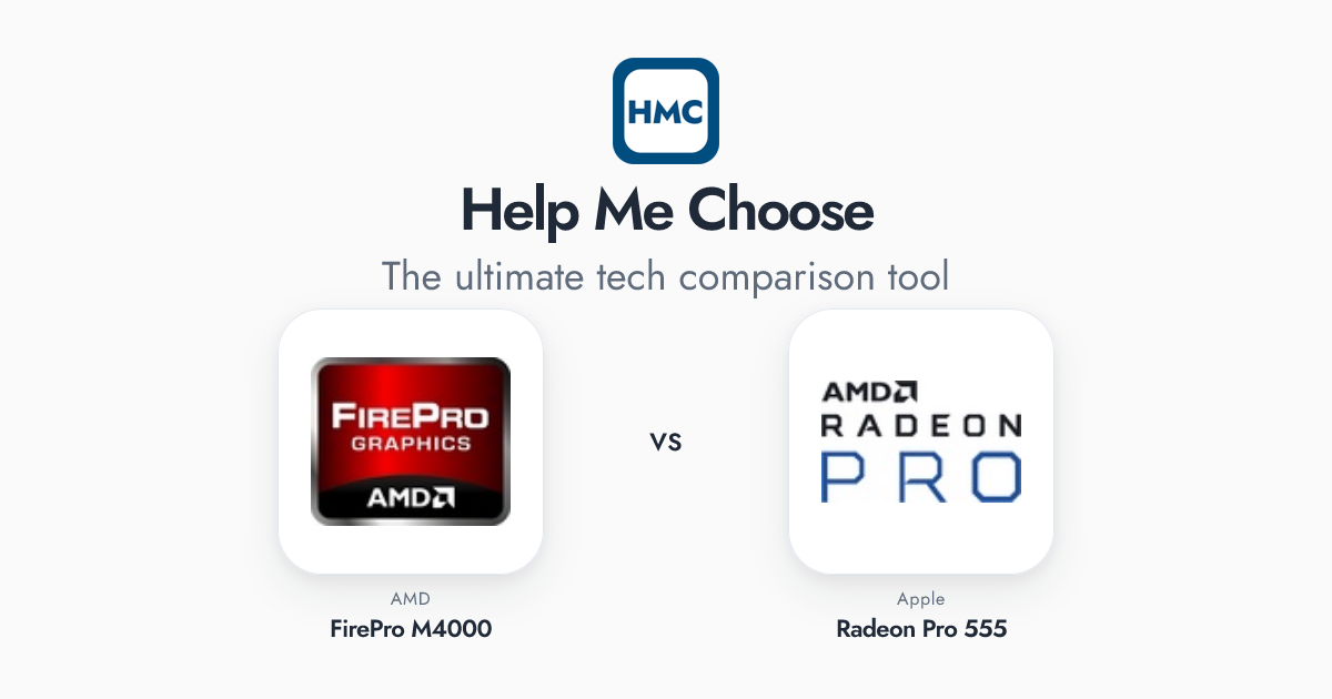 AMD FirePro M4000 vs Apple Radeon Pro 555 Full Specs - HMC