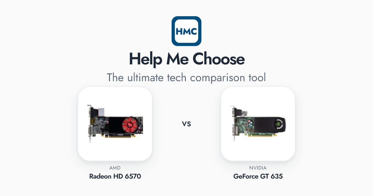 AMD Radeon HD 6570 vs NVIDIA GeForce GT 635 Full Specs - HMC