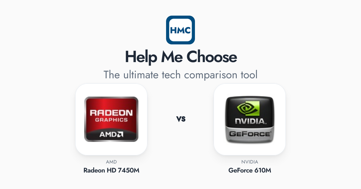 Amd Radeon Hd 7450 NVIDIA GeForce 610M vs AMD Radeon HD 7450M Full Specs - HMC