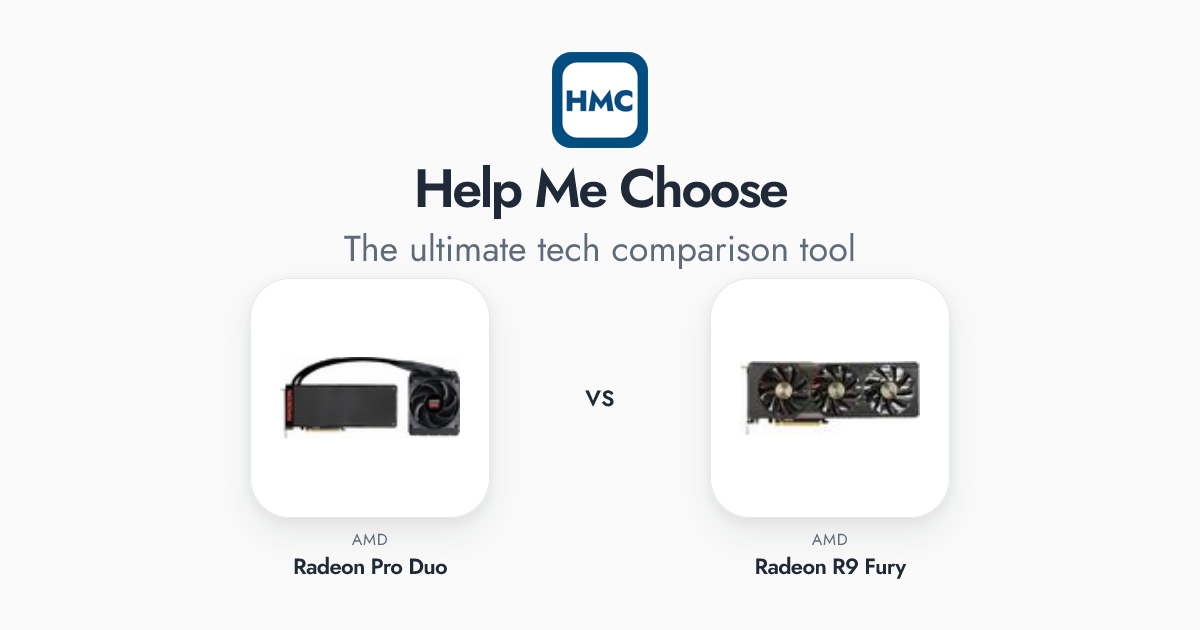 AMD Radeon Pro Duo vs AMD Radeon R9 Fury Full Specs - HMC