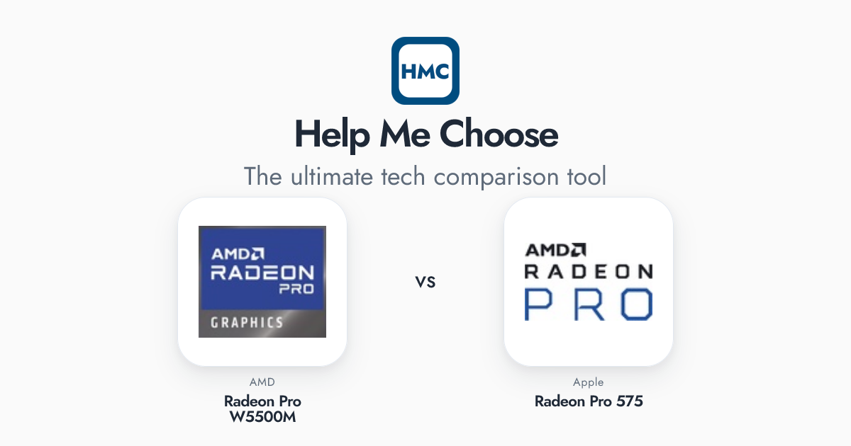 AMD Radeon Pro W5500M vs Apple Radeon Pro 575 Full Specs - HMC