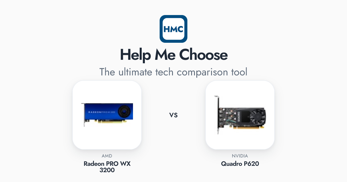 NVIDIA Quadro P620 vs AMD Radeon PRO WX 3200 Full Specs - HMC