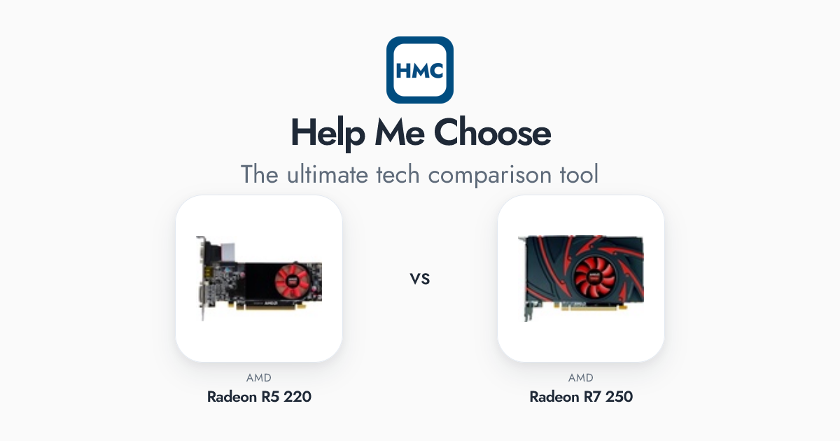 AMD Radeon R5 220 vs AMD Radeon R7 250 Full Specs - HMC