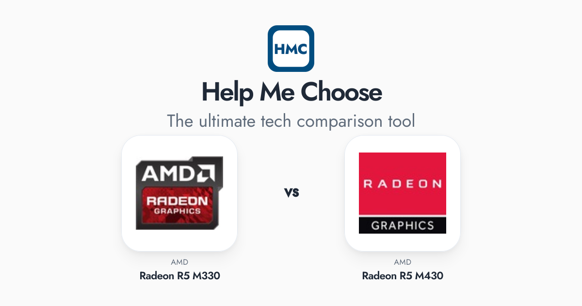 AMD Radeon R5 M330 vs AMD Radeon R5 M430 Full Specs - HMC