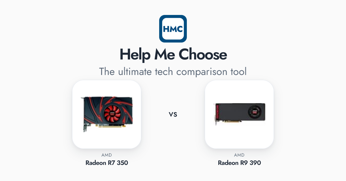 AMD Radeon R7 350 vs AMD Radeon R9 390 Full Specs - HMC