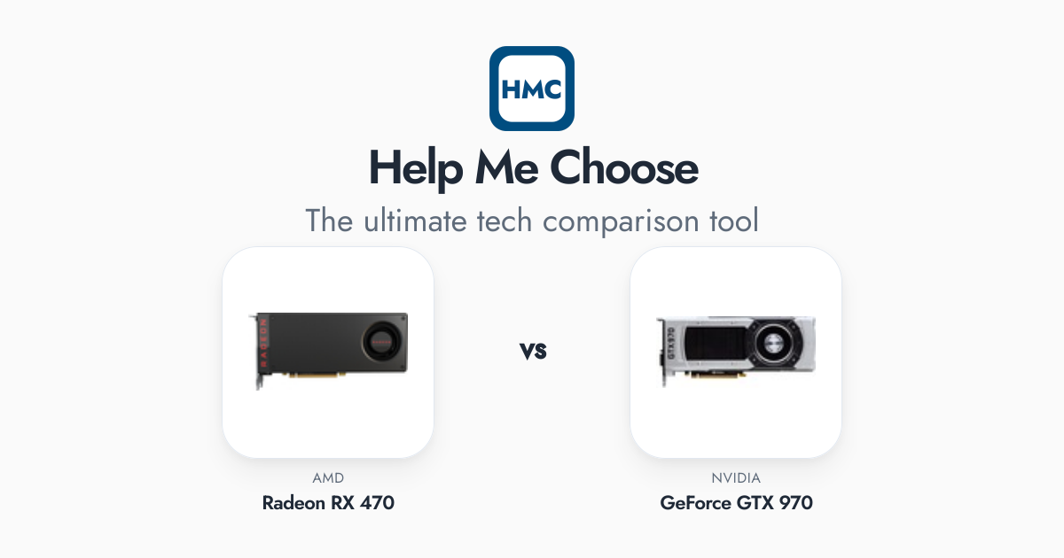 AMD Radeon RX 470 vs NVIDIA GeForce GTX 970 Full Specs - HMC